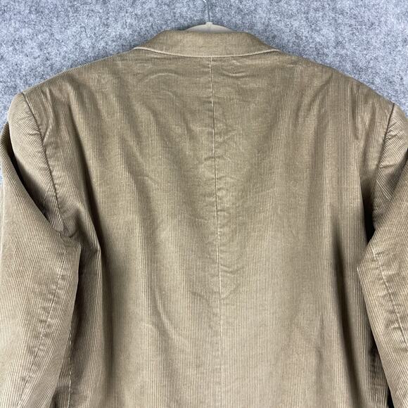 Chaps Corduroy Blazer Sport Coat Jacket Mens 48L Beige Cotton 2 Button - Picture 12 of 16